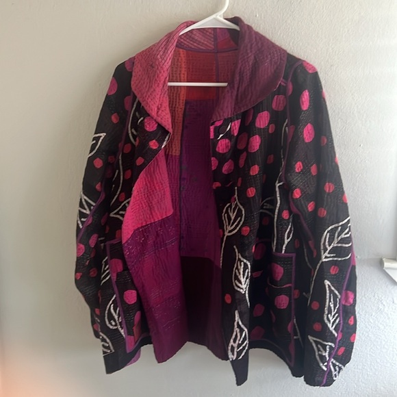 MIEKO MINTZ polka dot & leaves Kantha coat - Picture 11 of 11